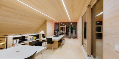 Innenansicht eines Loxone Passive House. Beispiel.